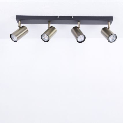 Globo - Deckenstrahler 4xGU10/35W/230V schwarz/Messing