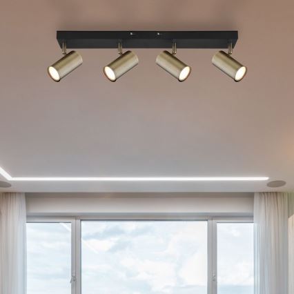 Globo - Deckenstrahler 4xGU10/35W/230V schwarz/Messing