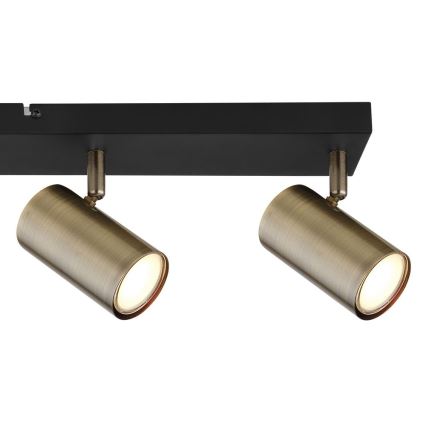 Globo - Deckenstrahler 4xGU10/35W/230V schwarz/Messing