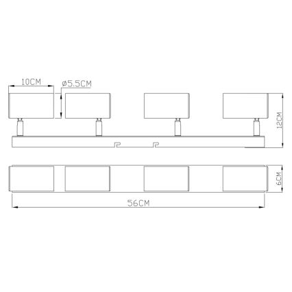 Globo - Spotlight 4xGU10/35W/230V schwarz/messing