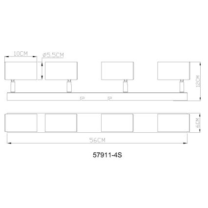 Globo - Strahler 4xGU10/25W/230V
