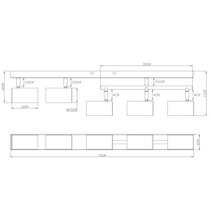 Globo - Strahler 5xGU10/35W/230V grau