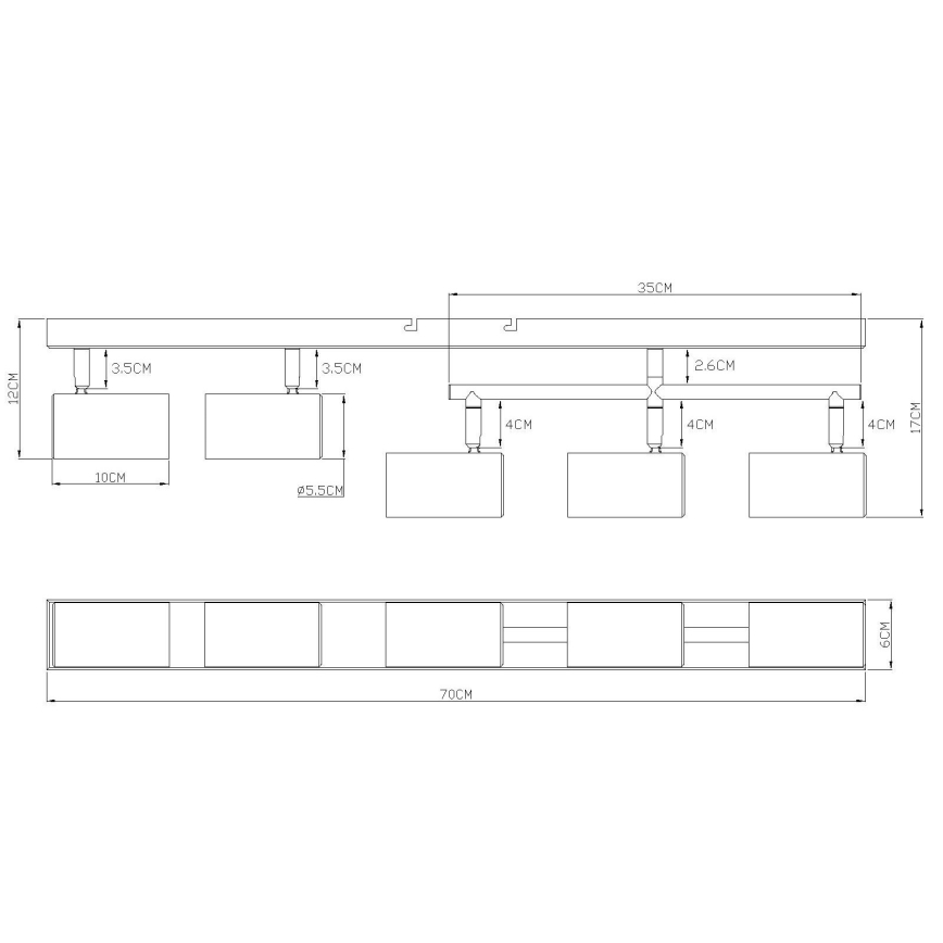 Globo - Strahler 5xGU10/35W/230V grau