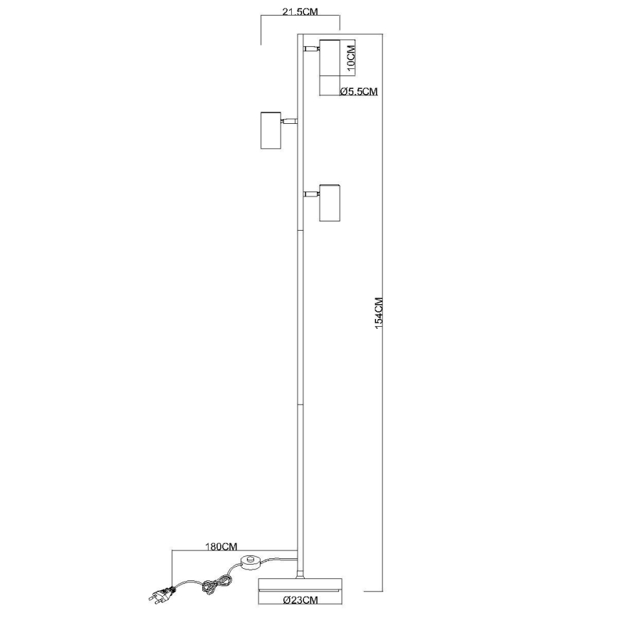 Globo - Stehleuchte 3xGU10/5W/230V grau