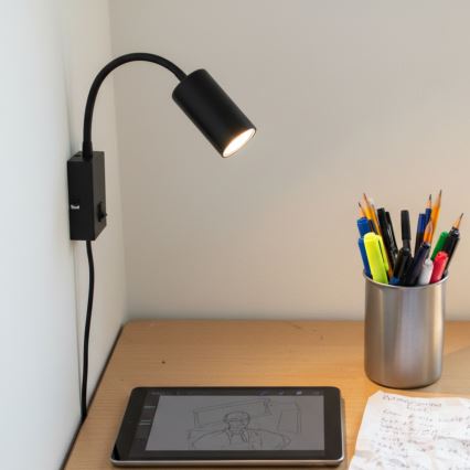 Globo - Flexible Wandleuchte 1xGU10/25W/230V schwarz