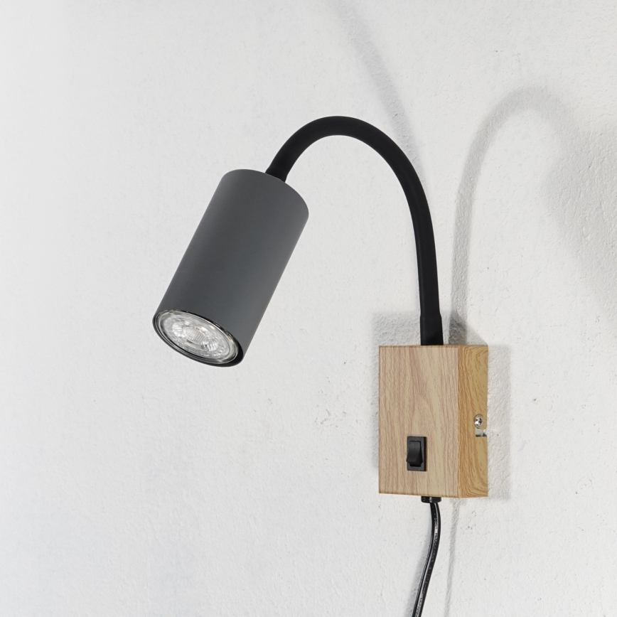 Globo - Flexible Wandleuchte 1xGU10/25W/230V grau/braun