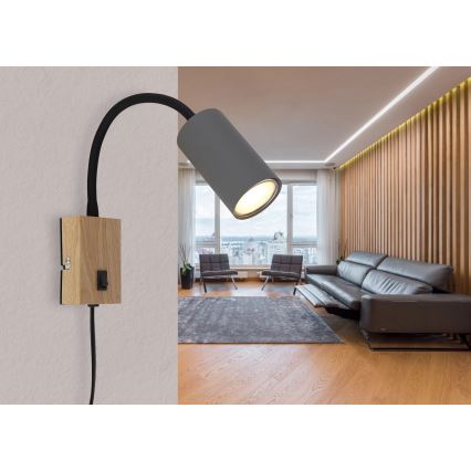 Globo - Flexible Wandleuchte 1xGU10/25W/230V grau/braun