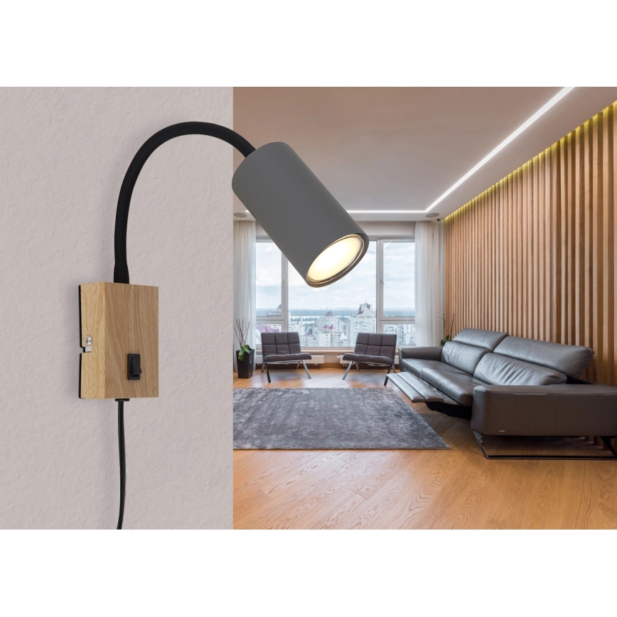 Globo - Flexible Wandleuchte 1xGU10/25W/230V grau/braun