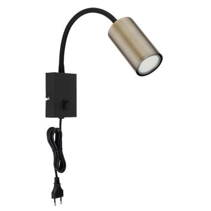 Globo - Flexible LED-Wandleuchte 1xGU10/25W/230V schwarz/Messing