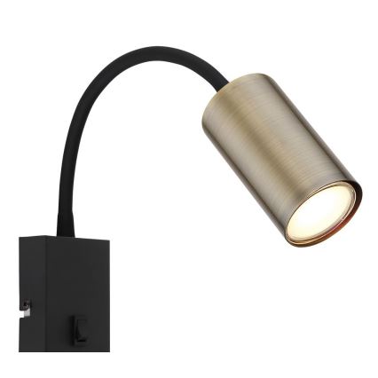 Globo - Flexible LED-Wandleuchte 1xGU10/25W/230V schwarz/Messing