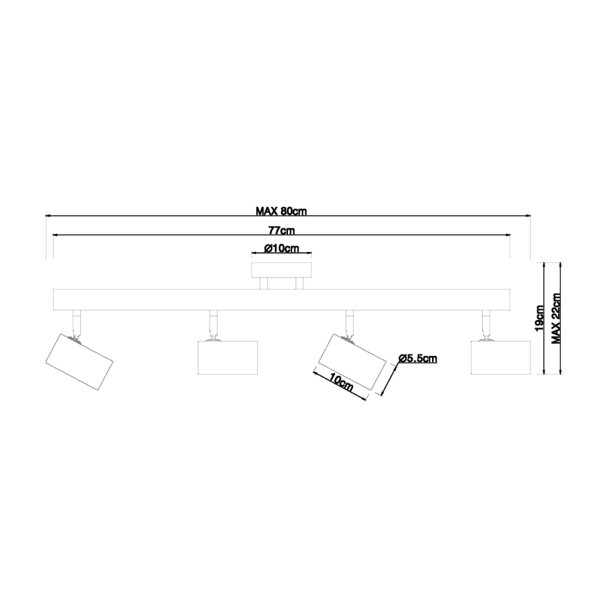 Globo - Spotlight 4xGU10/5W/230V Holz/Metall