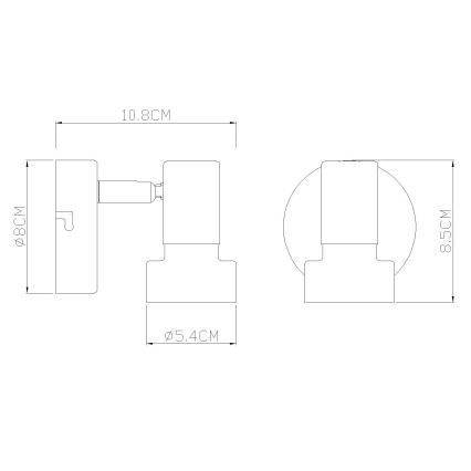Globo - Wandstrahler 1xGU10/25W/230V schwarz/golden