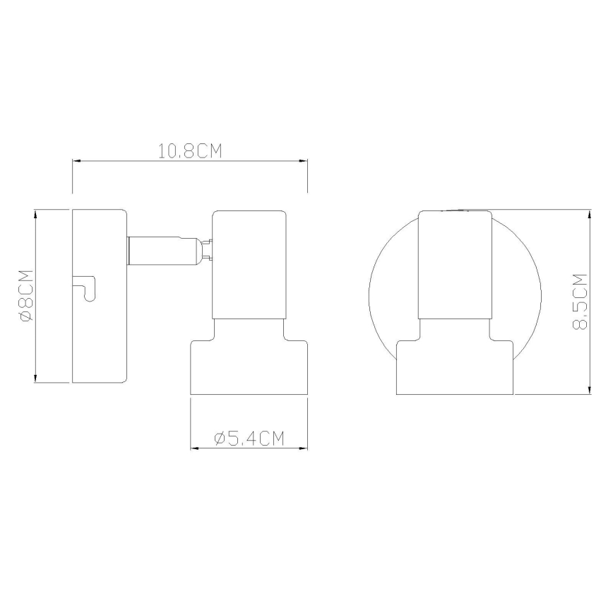 Globo - Wandstrahler 1xGU10/25W/230V schwarz/golden