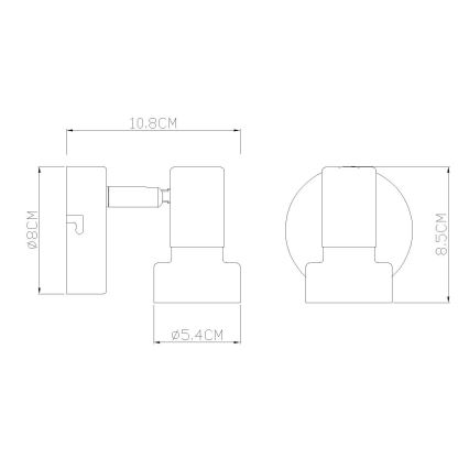 Globo - Wandstrahler 1xGU10/25W/230V schwarz/silbern