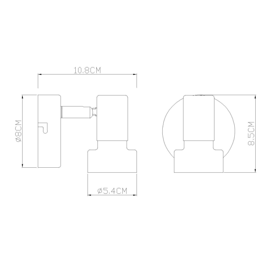 Globo - Wandstrahler 1xGU10/25W/230V schwarz/silbern