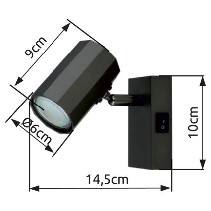 Globo - Wandstrahler 1xGU10/25W/230V schwarz