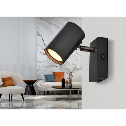 Globo - Wandstrahler 1xGU10/25W/230V schwarz