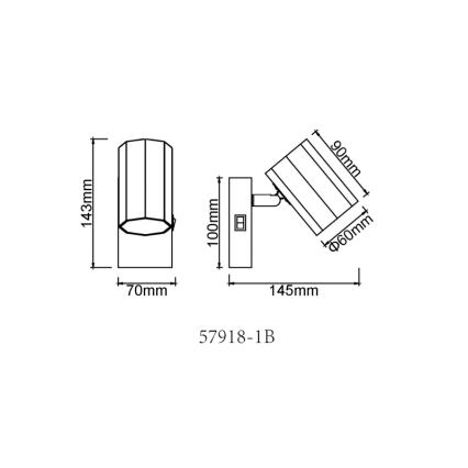 Globo - Wandstrahler 1xGU10/25W/230V schwarz