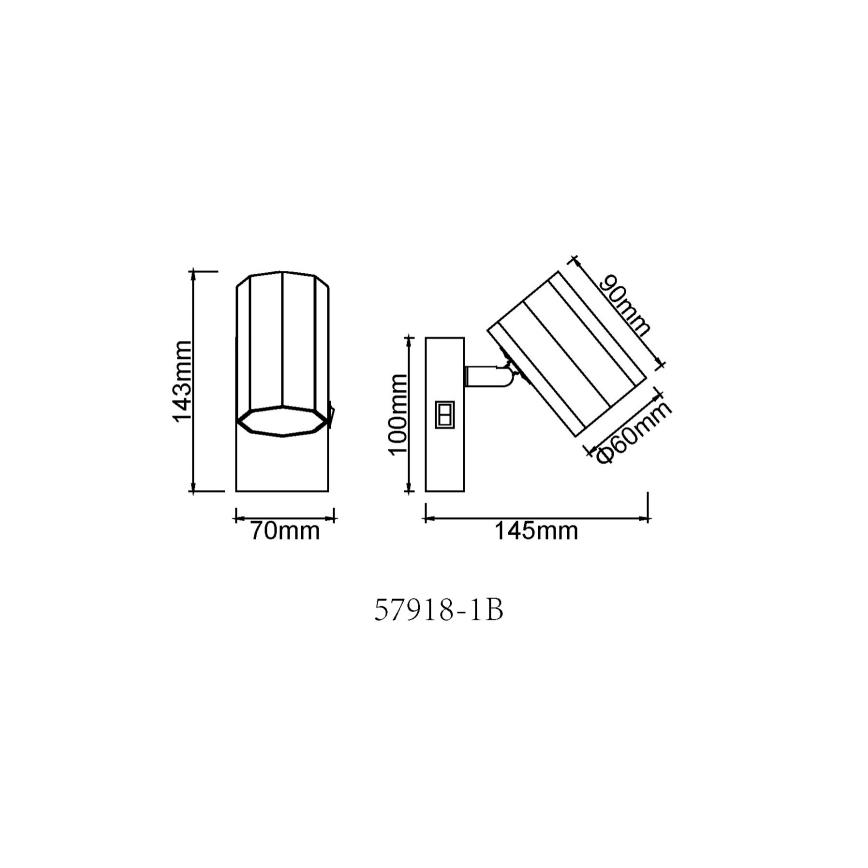 Globo - Wandstrahler 1xGU10/25W/230V schwarz