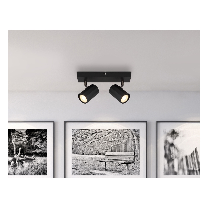 Globo - Strahler 2xGU10/25W/230V schwarz