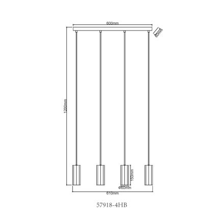 Globo - Hängeleuchte 4xGU10/25W/230V schwarz