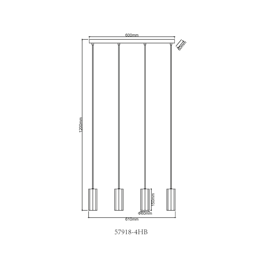 Globo - Hängeleuchte 4xGU10/25W/230V schwarz