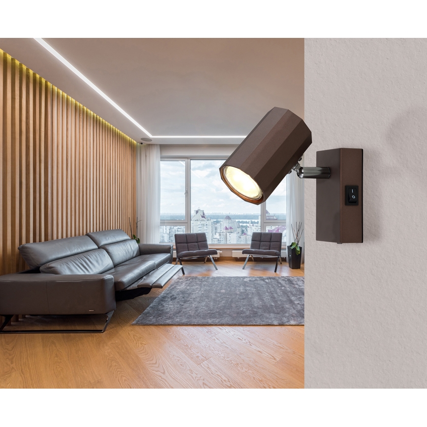 Globo - Wandstrahler 1xGU10/25W/230V braun