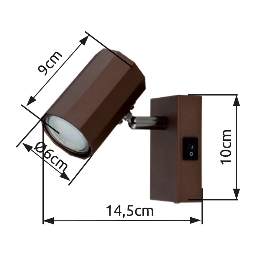 Globo - Wandstrahler 1xGU10/25W/230V braun