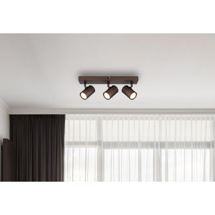 Globo - Strahler 3xGU10/25W/230V braun