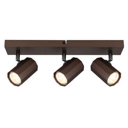 Globo - Strahler 3xGU10/25W/230V braun