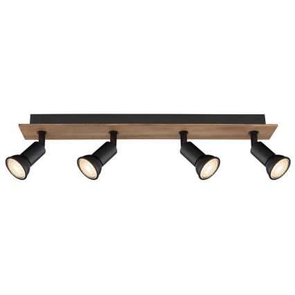 Globo - Deckenstrahler 4xGU10/35W/230V Holz/Metall