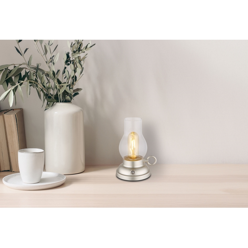 Globo - LED dimmbare wiederaufladbare Touch-Tischlampe LED/1W/3,7V 1200 mAh mattchrom