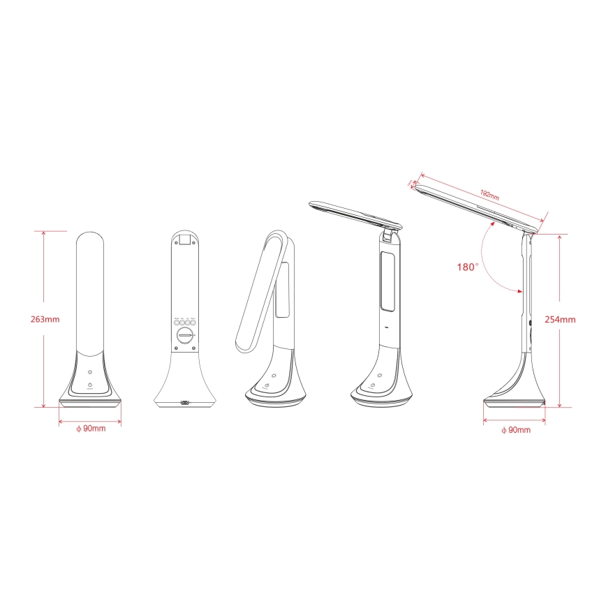 Globo - Dimm- und wiederaufladbare LED-Tischlampe mit Display LED/4W/230V 2200 mAh weiß