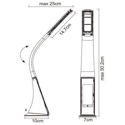 Globo - LED dimmbare Touch-Tischlampe mit Display LED/6,5W/230V 3000/4500/5800K weiß