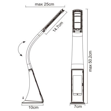 Globo - LED-dimmbare Touch-Tischleuchte mit Display LED/6,5W/230V 3000/4500/5800K schwarz