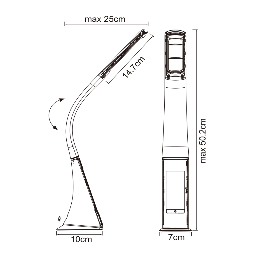 Globo - LED dimmbare Touch-Tischlampe mit Display LED/6,5W/230V 3000/4500/5800K schwarz