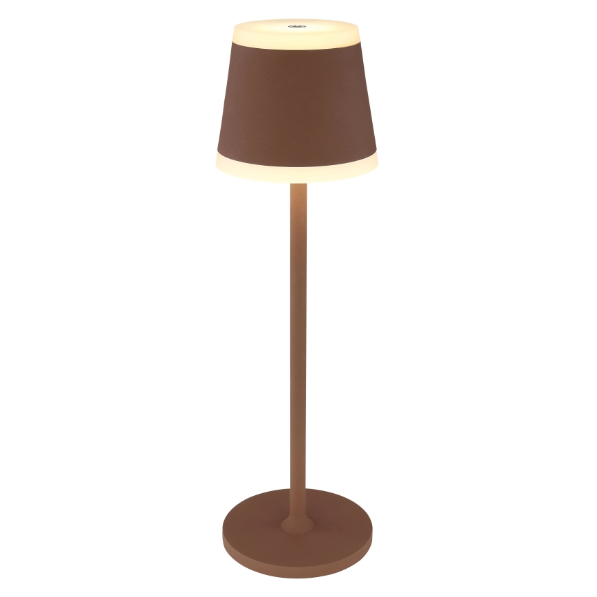 Globo - Dimm- und aufladbare LED-Tischleuchte mit Touch-Funktion LED/4,6W/3,7V 3000K 1800mAh braun IP54