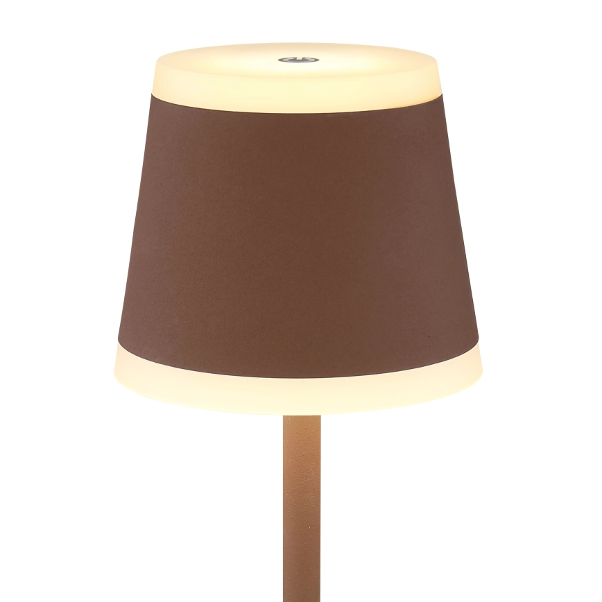 Globo - Dimm- und aufladbare LED-Tischleuchte mit Touch-Funktion LED/4,6W/3,7V 3000K 1800mAh braun IP54