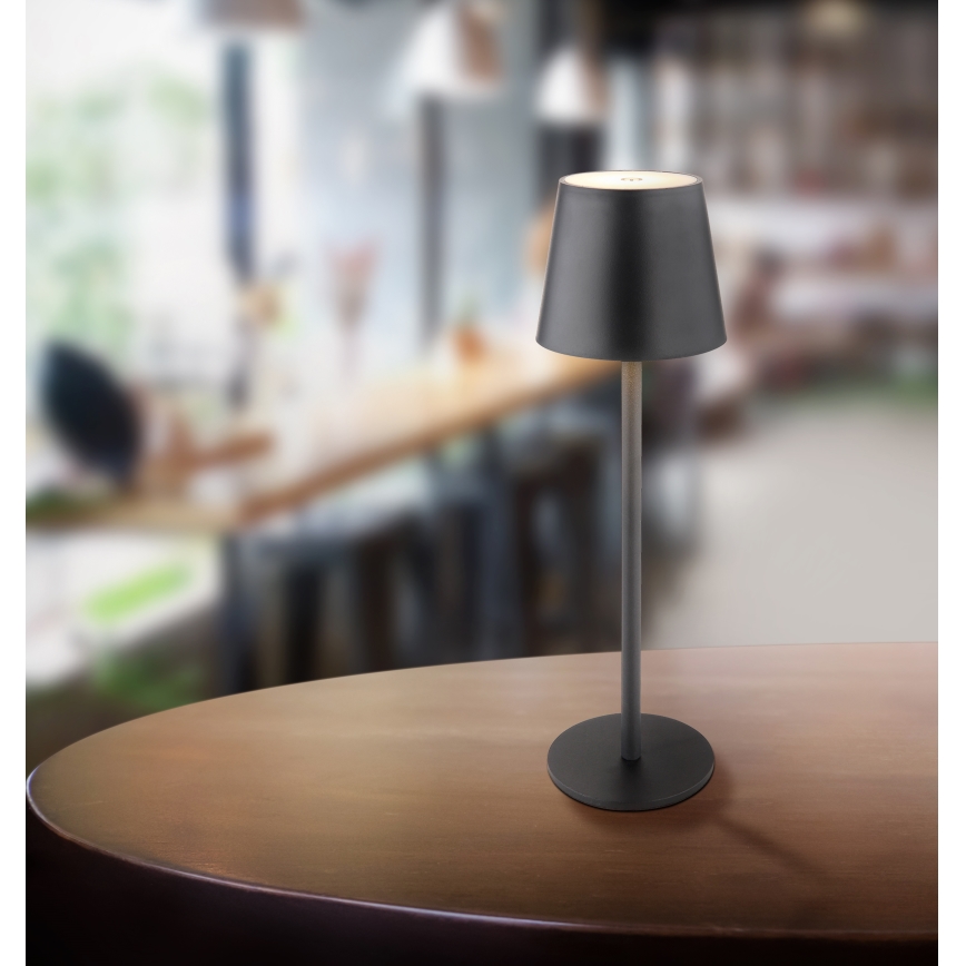 Globo - Dimmbare LED-Outdoor-Leuchte mit Touch-Funktion LED/3W/3,7V IP44 1800mAh + USB schwarz