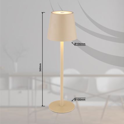 Globo - Dimmbare LED-Outdoor-Leuchte mit Touch-Funktion LED/3W/3,7V IP44 1800 mAh USB beige