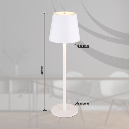 Globo - Dimmbare LED-Outdoor-Leuchte mit Touch-Funktion LED/3W/3,7V IP44 1800 mAh USB weiß
