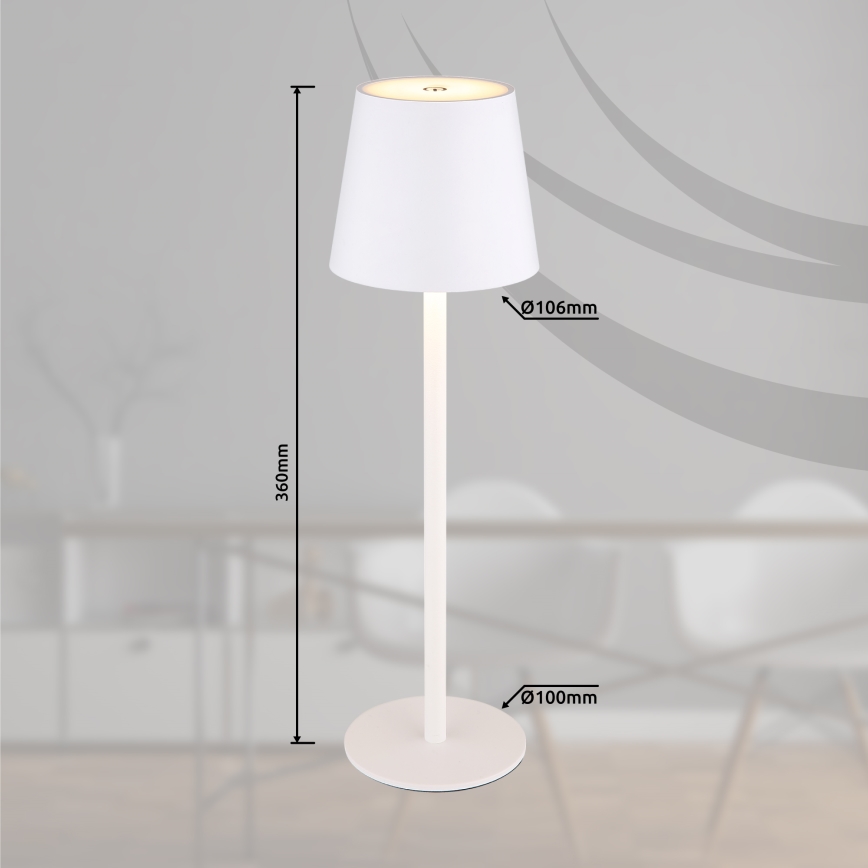 Globo - Dimmbare LED-Outdoor-Leuchte mit Touch-Funktion LED/3W/3,7V IP44 1800 mAh USB weiß