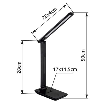 Globo - LED Touch-dimmable Tischlampe LED/5W/230V 2700/4000/6500K Schwarz