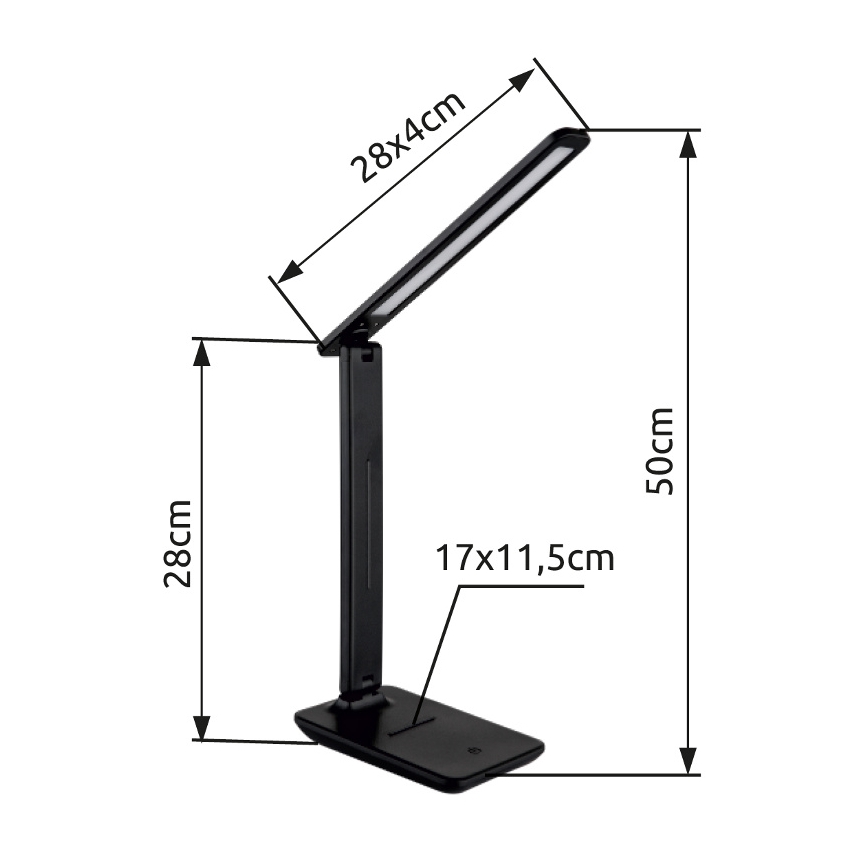 Globo - LED Touch-dimmable Tischlampe LED/5W/230V 2700/4000/6500K Schwarz