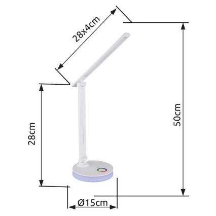 Globo - Dimmbare LED-RGBW-Tischleuchte mit Touch-Funktion LED/5W/230V + LED/2W 2700K/4000K/6500K weiß