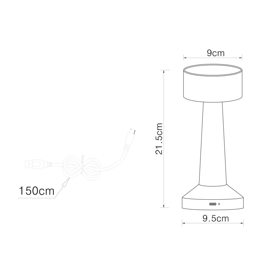 Globo - Dimmbare LED-Tischleuchte mit Touch-Funktion LED/1W/3,7V 2700K/4000K/6500K 800 mAh USB golden