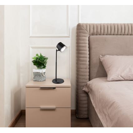 Globo - LED dimmbare Touch-Tischlampe 4in1 LED/6W/3,7V 3000K/4000K/6500K 1500 mAh USB schwarz