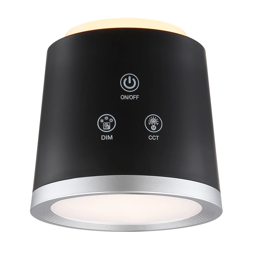 Globo - LED dimmbare Touch-Tischlampe 4in1 LED/6W/3,7V 3000K/4000K/6500K 1500 mAh USB schwarz