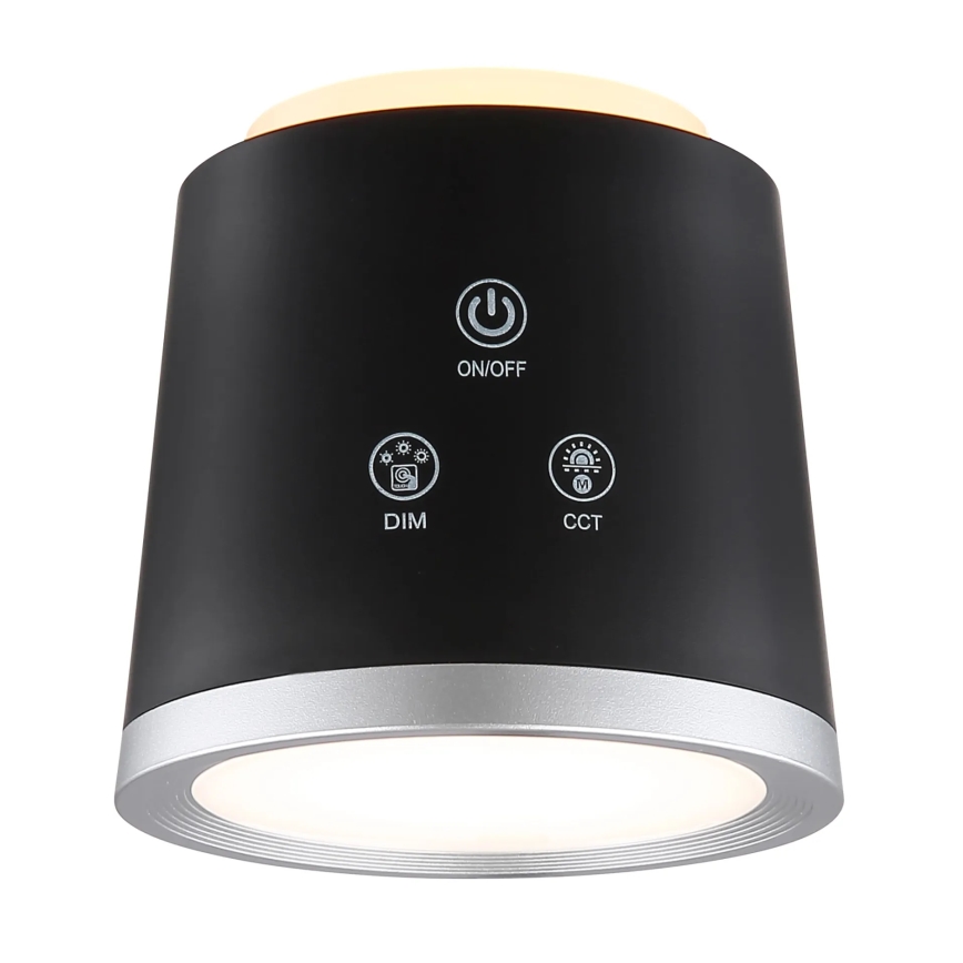 Globo - LED dimmbare Touch-Tischlampe 4in1 LED/6W/3,7V 3000K/4000K/6500K 1500 mAh USB schwarz