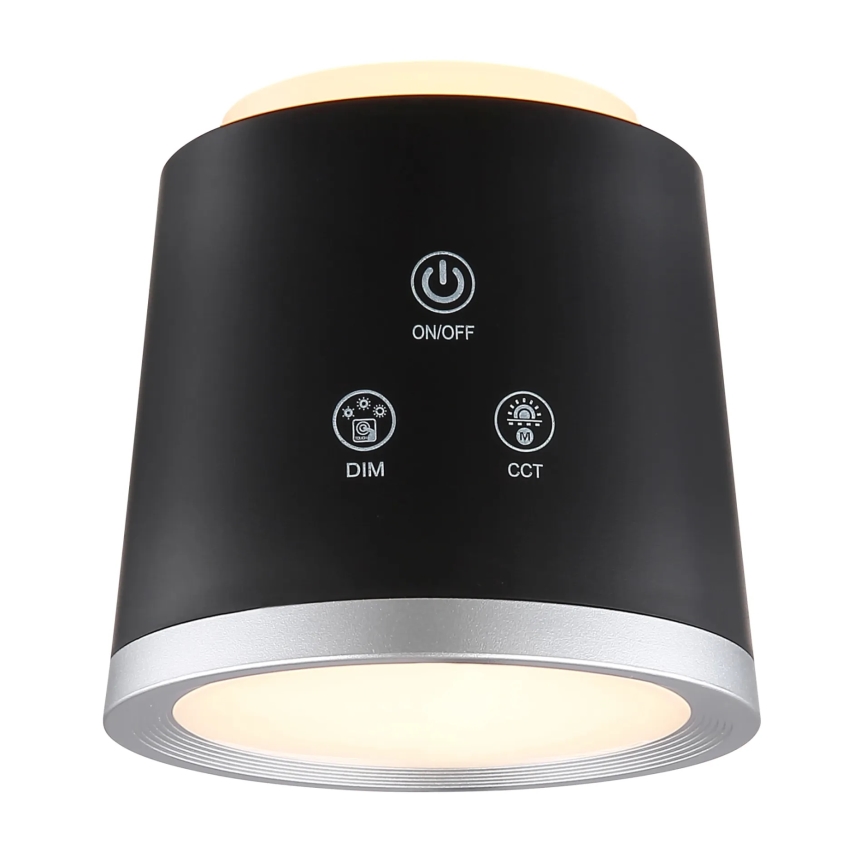 Globo - LED dimmbare Touch-Tischlampe 4in1 LED/6W/3,7V 3000K/4000K/6500K 1500 mAh USB schwarz